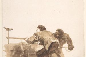素描合集-Goya--Bird Hunters with a Decoy, from Images