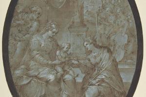 素描合集-Avanzino Nucci--The Mystic Marriage of Saint Catherine of Alexandria
