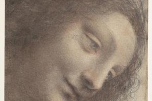 素描合集-Leonardo da Vinci--The Head of the Virgin in Three-Quarter