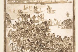 素描合集-Goya--Crowd in a Park, from Images of Spain Album