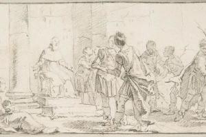素描合集-Giovanni Battista Tiepolo--Illustration for a Book Scene of Peacemaking