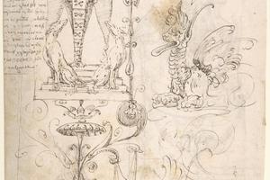 素描合集-attributed to Andrés de Melgar--Female Herm with Two Dogs; Other Grotesques