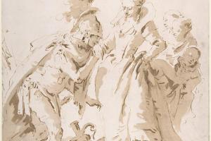 素描合集-Giovanni Battista Tiepolo--The Meeting of Anthony and Cleopatra
