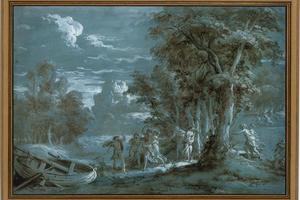 素描合集-Jean Jacques Lagrenée--Landscape with a Scene from Fénelon's