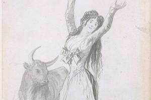 素描合集-Goya--A Young Woman and a Bull