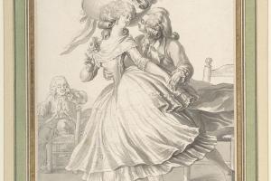 素描合集-Attributed to Louis Binet--Costume Drawing Lady and Gentleman Dancing