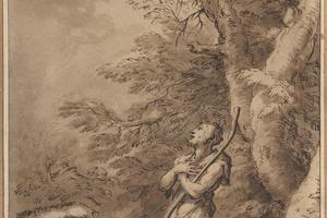 素描合集-Salvator Rosa--The Prodigal Son Kneeling Repentant among Swine