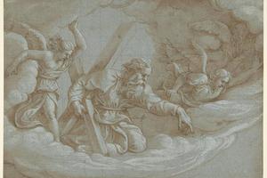 素描合集-Giulio Romano--Apparition of Saint Andrew in Glory
