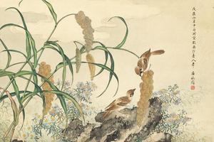 蔬栗雀鸟图