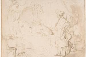 素描合集-Rembrandt--Potiphar's Wife Accusing Joseph Before her Husband