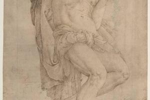 素描合集-Battista Franco--The Unrepentant Thief on the Cross, Study of a Child's Head