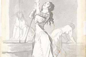 素描合集-Goya--Three Washerwomen; Madrid Album