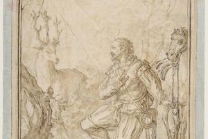 素描合集-Vittorio Amedeo Rapous--The Vision of St. Hubert