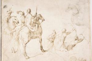 素描合集-attributed to Francesco Allegrini--Horsemen and Archers