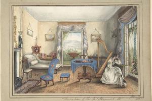 素描合集-Julien Muère--Drawing Room of the Plas. Spa