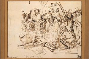 素描合集-Rembrandt--Satire on Art Criticism