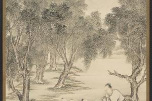 柳阴童戏轴