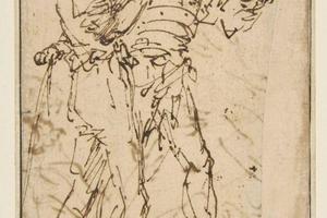 素描合集-Salvator Rosa--Two Standing Men Gesticulating