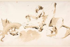 素描合集-Giovanni Battista Tiepolo--Seated Figure of Time