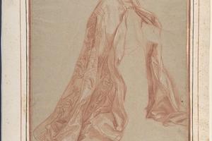 素描合集-Joseph Marie Vien--Kneeling Figure Wearing a Cope