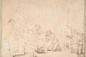 素描合集-Rembrandt--The Wedding Night of Tobias and Sarah