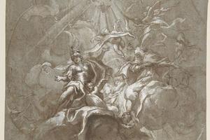 素描合集-attributed to Lorenzo de' Ferrari--Ceiling Design with the Glorification