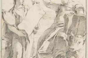 素描合集-Giovanni Battista Tiepolo--Illustration for a Book Saint Luke