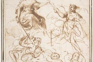 素描合集-attributed to Francesco Allegrini--Group of Five Allegorical Figures