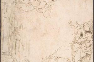 素描合集-Jusepe de Ribera--Unidentified Scene Figures Watching