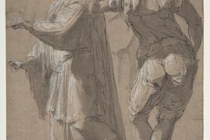 素描合集-Perino del Vaga--Two Standing Male Figures
