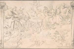 素描合集-Sante Pacini--Prophets and Saints in Glory, after Bernardino Poccetti