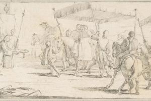 素描合集-Giovanni Battista Tiepolo--Illustration for a Book Keys of a City Offered to a Procession