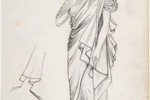 素描合集-Pierre Jean David d'Angers--Sheet of Studies Three Male Heads
