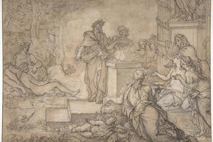 素描合集-Louis de Boullogne the Elder--Sacrifice Offered