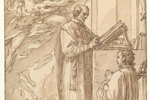 素描合集-Giuseppe Cades--Blessed Francis Venimbeni Celebrating Mass