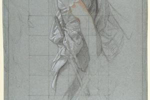 素描合集-Victor-François-Eloi Biennourry--Standing Soldier Study for the chapel