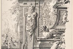 素描合集-Workshop of Gilles-Marie Oppenord--Study for a Garden Capriccio1