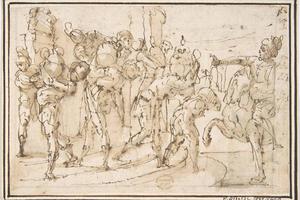 素描合集-attributed to Francesco Allegrini--Men Carrying Jars