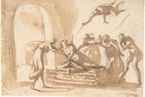 素描合集-attributed to Francesco Allegrini--The Death of Dido