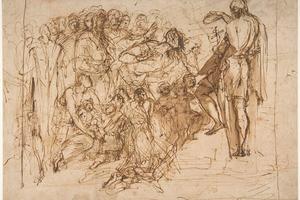 素描合集-Pellegrino Tibaldi--Saint John the Baptist Baptizing the Multitude