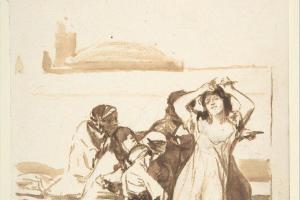 素描合集-Goya--A Disheveled Woman with a Group