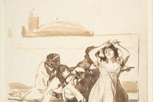 素描合集-Goya--A Disheveled Woman with a Group