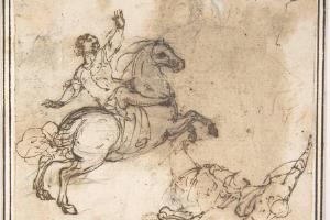 素描合集-attributed to Francesco Allegrini--Horse and Rider