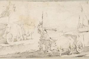 素描合集-Giovanni Battista Tiepolo--Illustration for a Book Soldiers Driving
