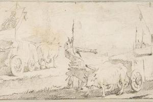 素描合集-Giovanni Battista Tiepolo--Illustration for a Book Soldiers Driving