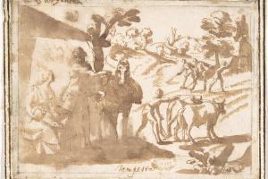 素描合集-attributed to Francesco Allegrini--Landscape with Figures The Silver Age