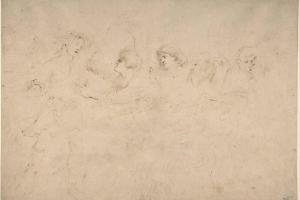 素描合集-Peter Paul Rubens--Alcibiades Interrupting the Symposium; verso Sketches