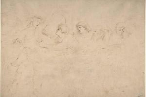素描合集-Peter Paul Rubens--Alcibiades Interrupting the Symposium; verso Sketches