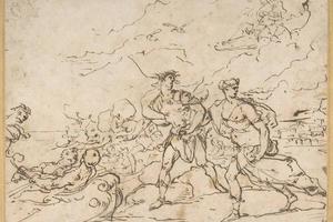 素描合集-Luca Giordano--The Abduction of Helen