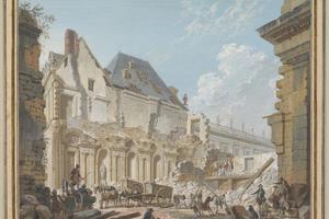 素描合集-Pierre Antoine Demachy--Demolition of the Old Vestibule